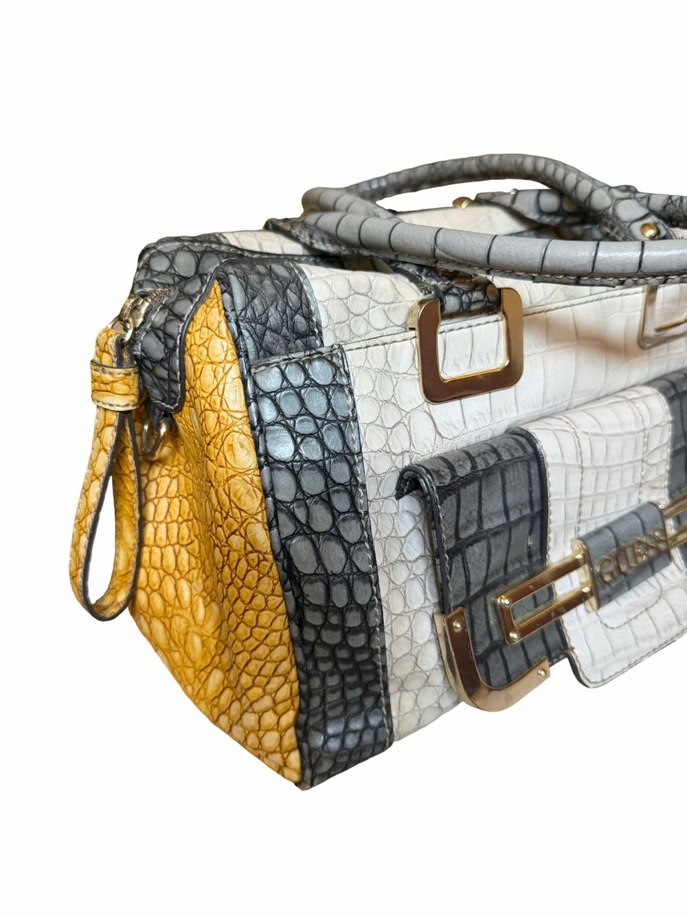 GUESS Rhonda Colorblock Croc-Embossed Purse - Picture 3 of 7